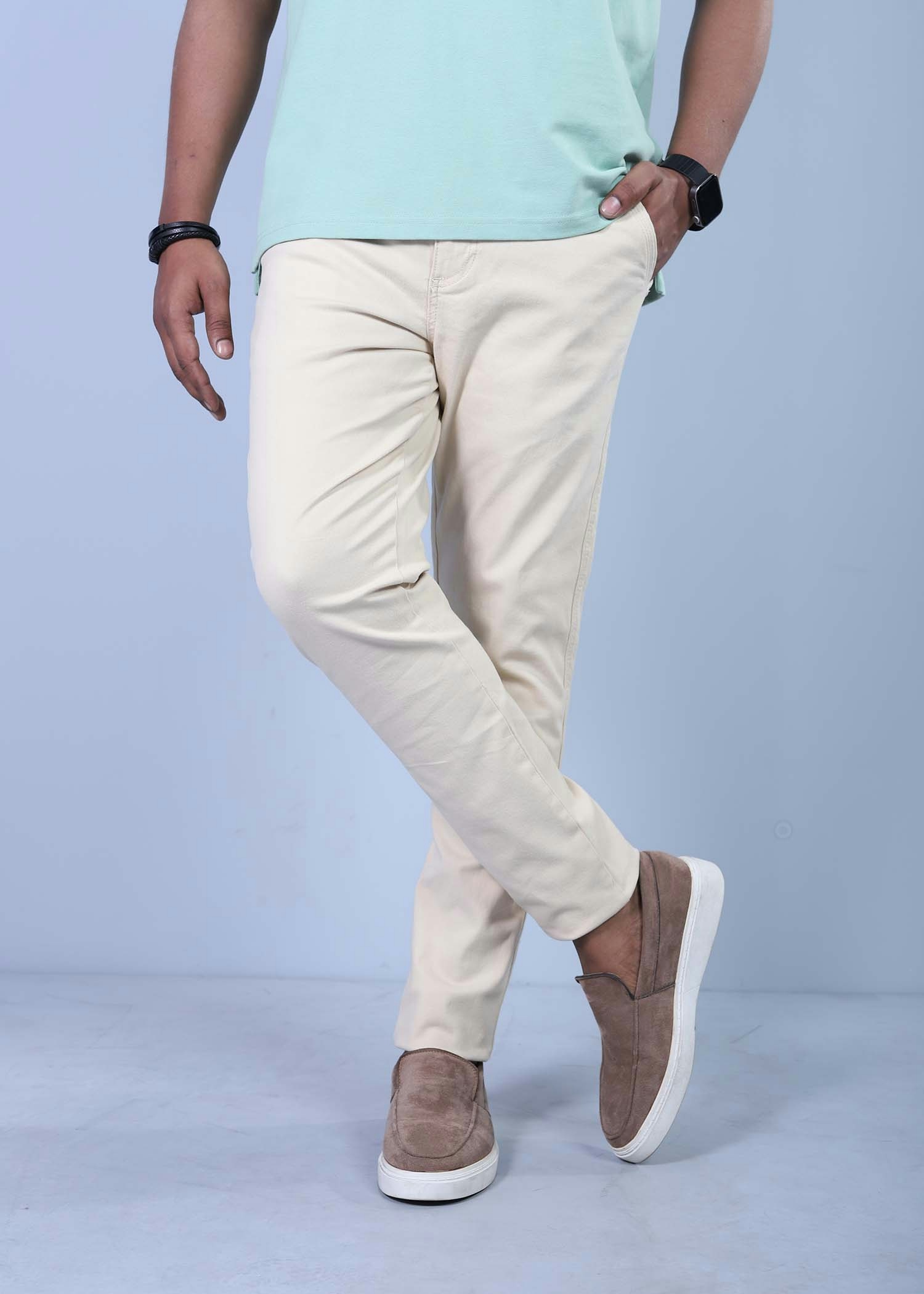 parla i chino pant beige color half cross view