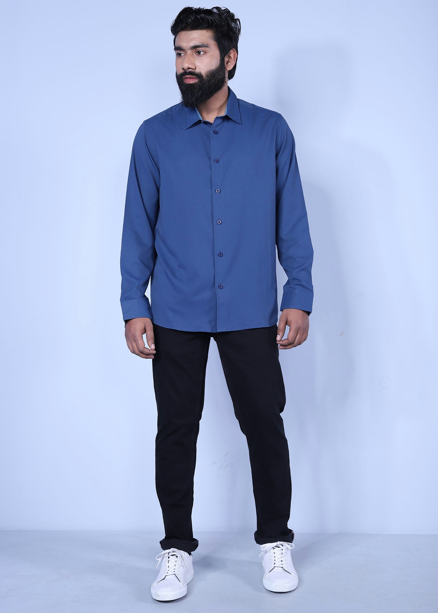 istanbul vi ls shirt navy color full front view