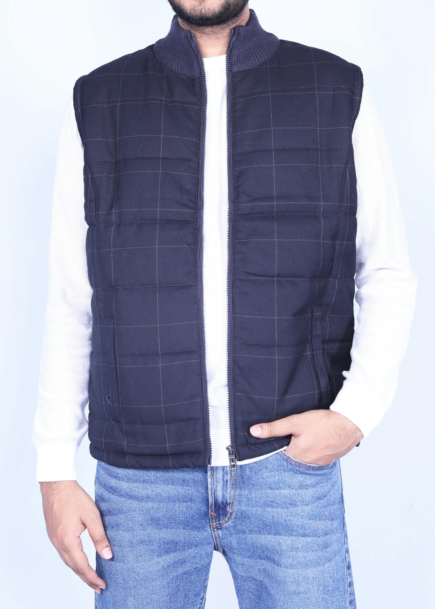 frogmouth ii vest navy color half front view