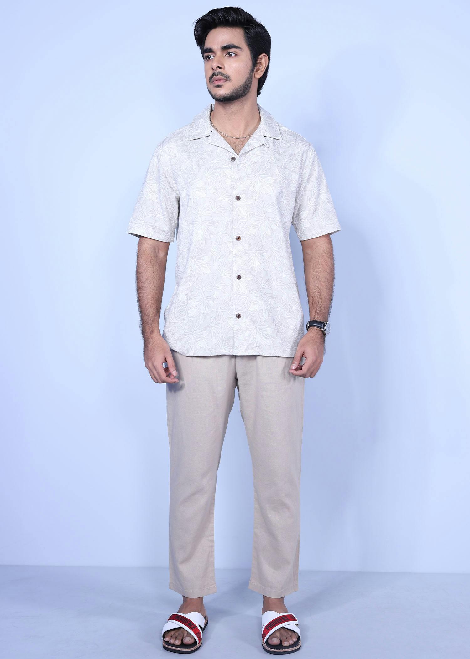 doha cotton chino lt beige full front view
