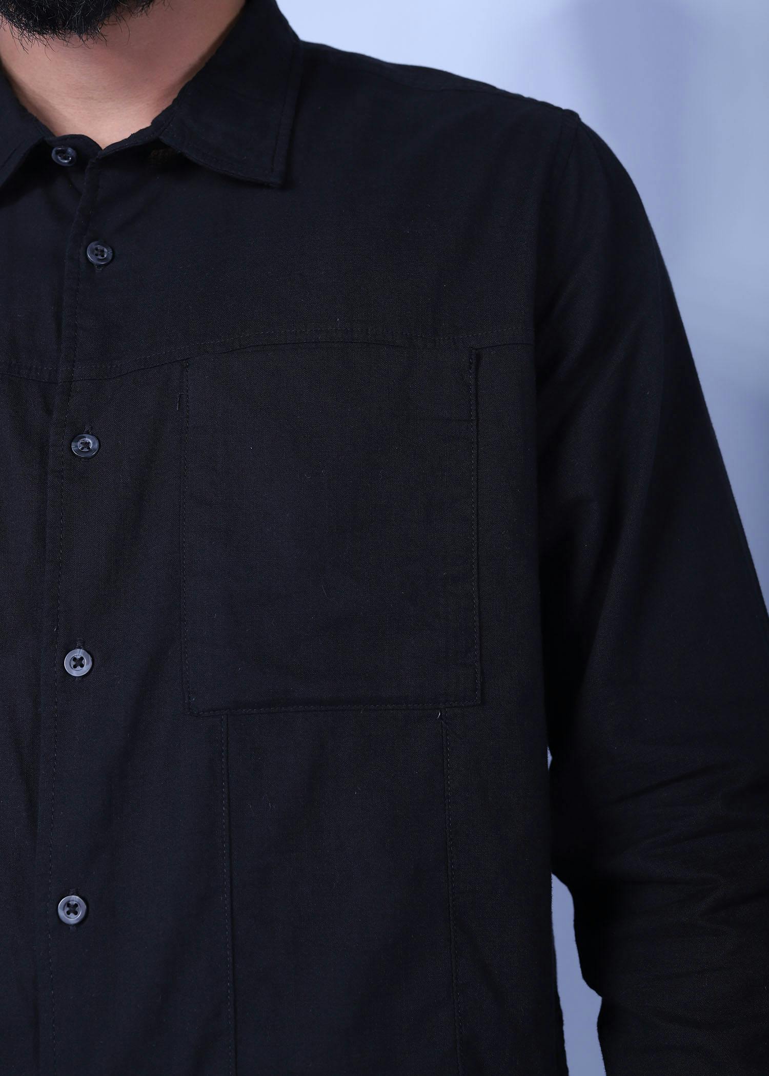 istanbul xviii ls shirt black color close front view