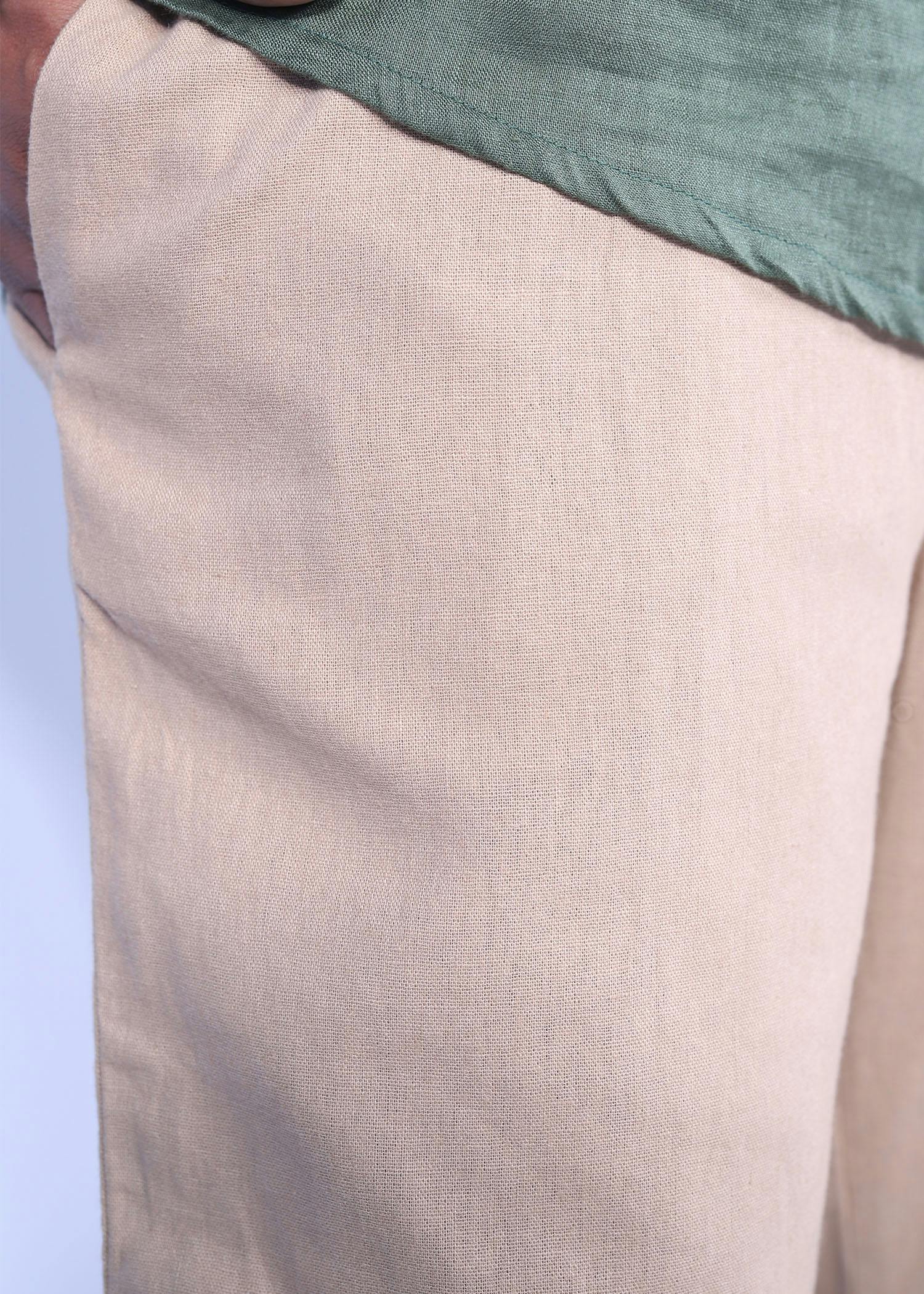 heron iv trouser beige color close front view