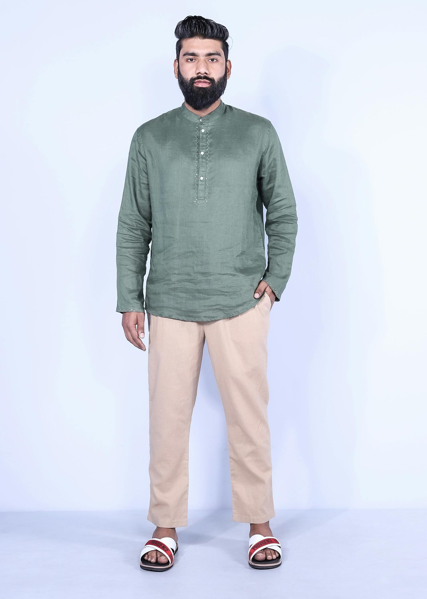 heron iv trouser beige color full front view