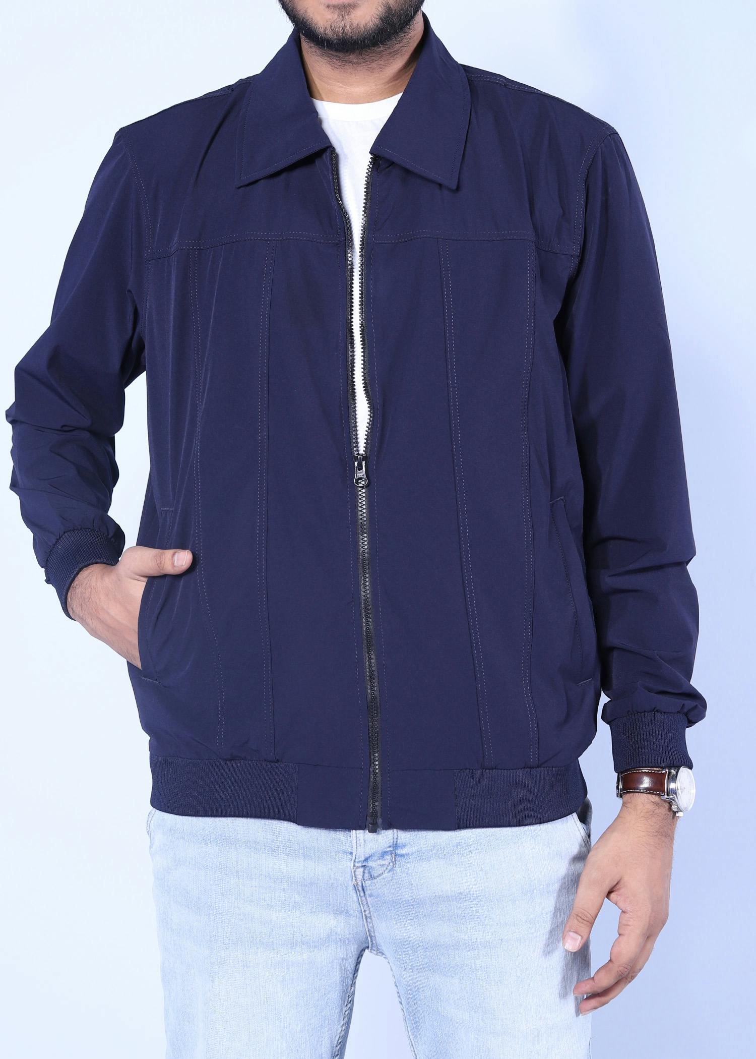 booby ii jacket navy color half front view