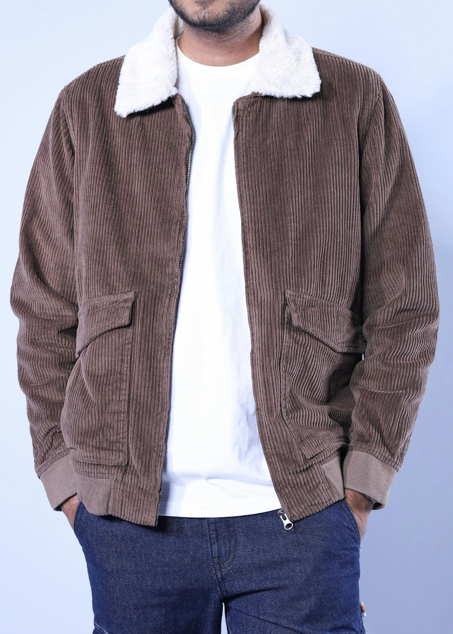 snipe cord ii jacket brown color side front view