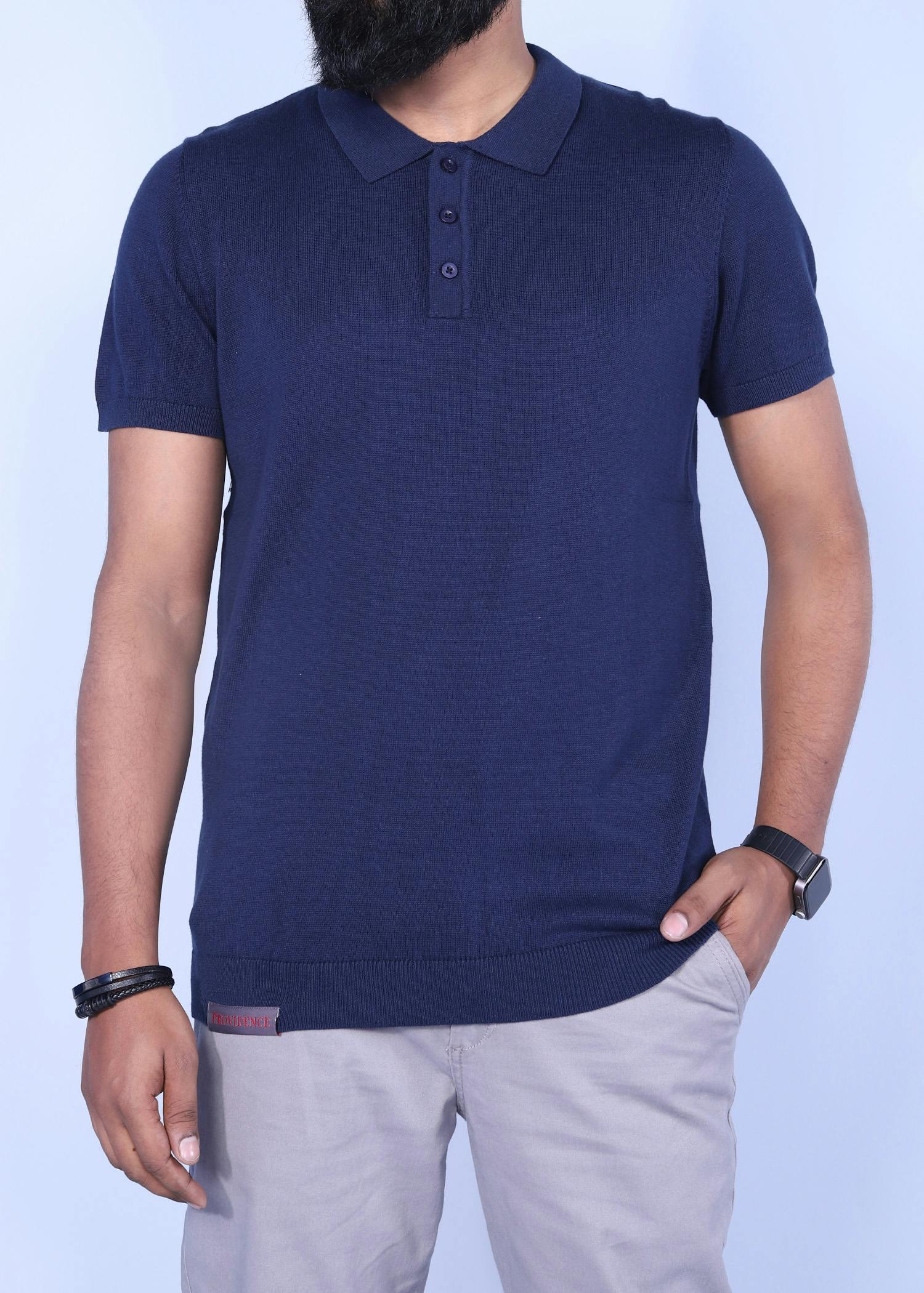 nightingale viii polo blue color half front view
