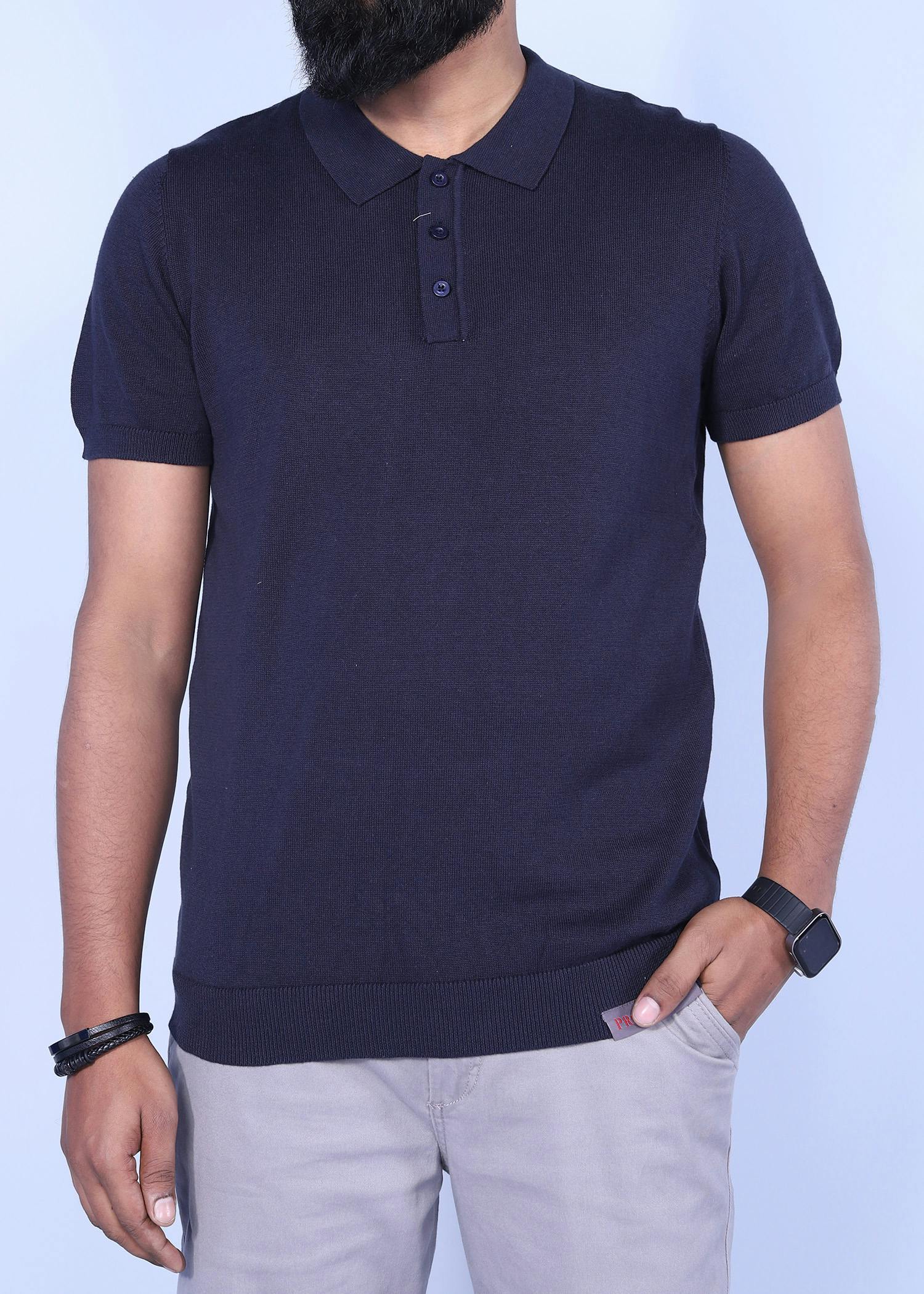 nightingale viii polo navy color half front view
