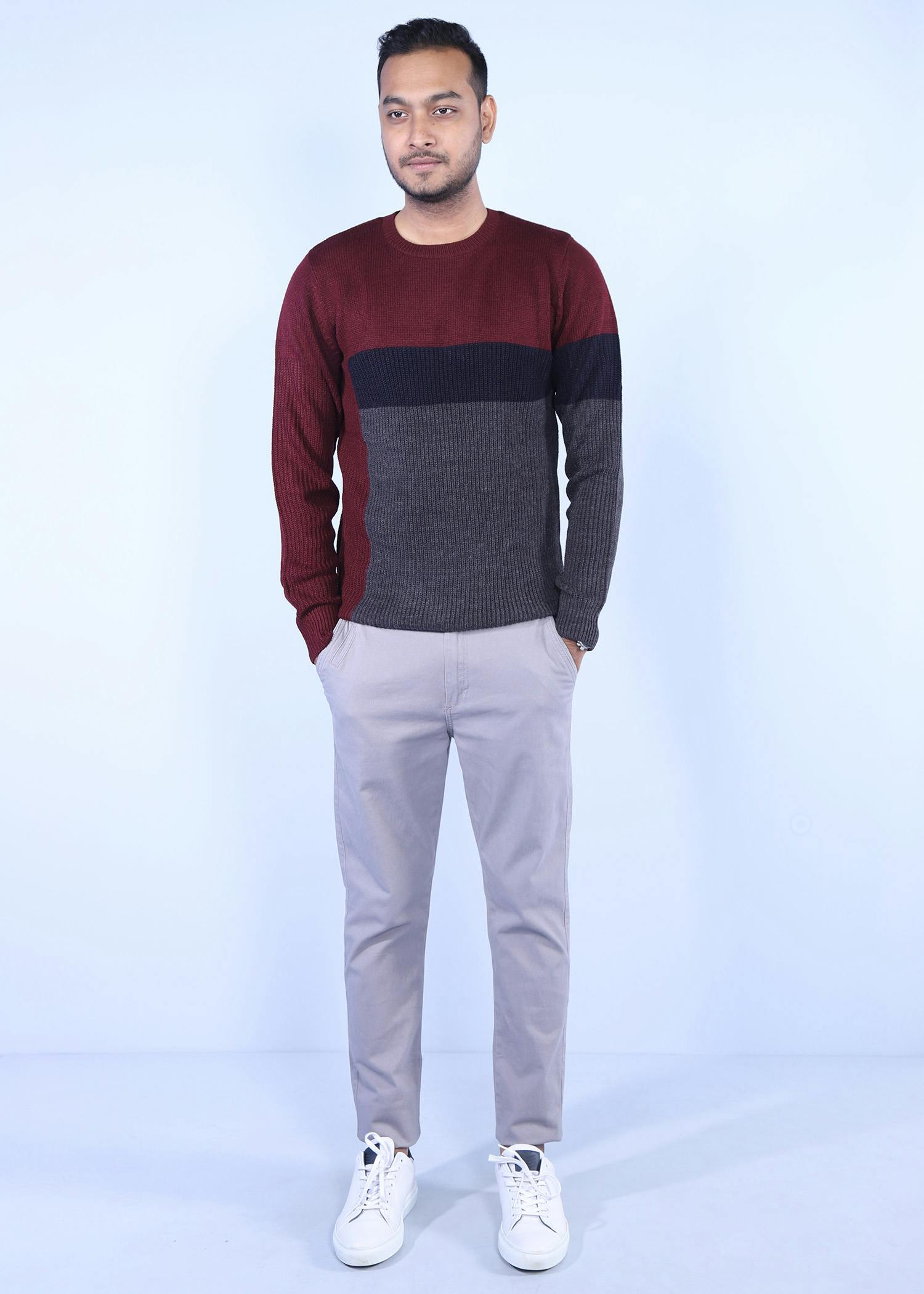 hillstar iv sweater bordeaux color full front view
