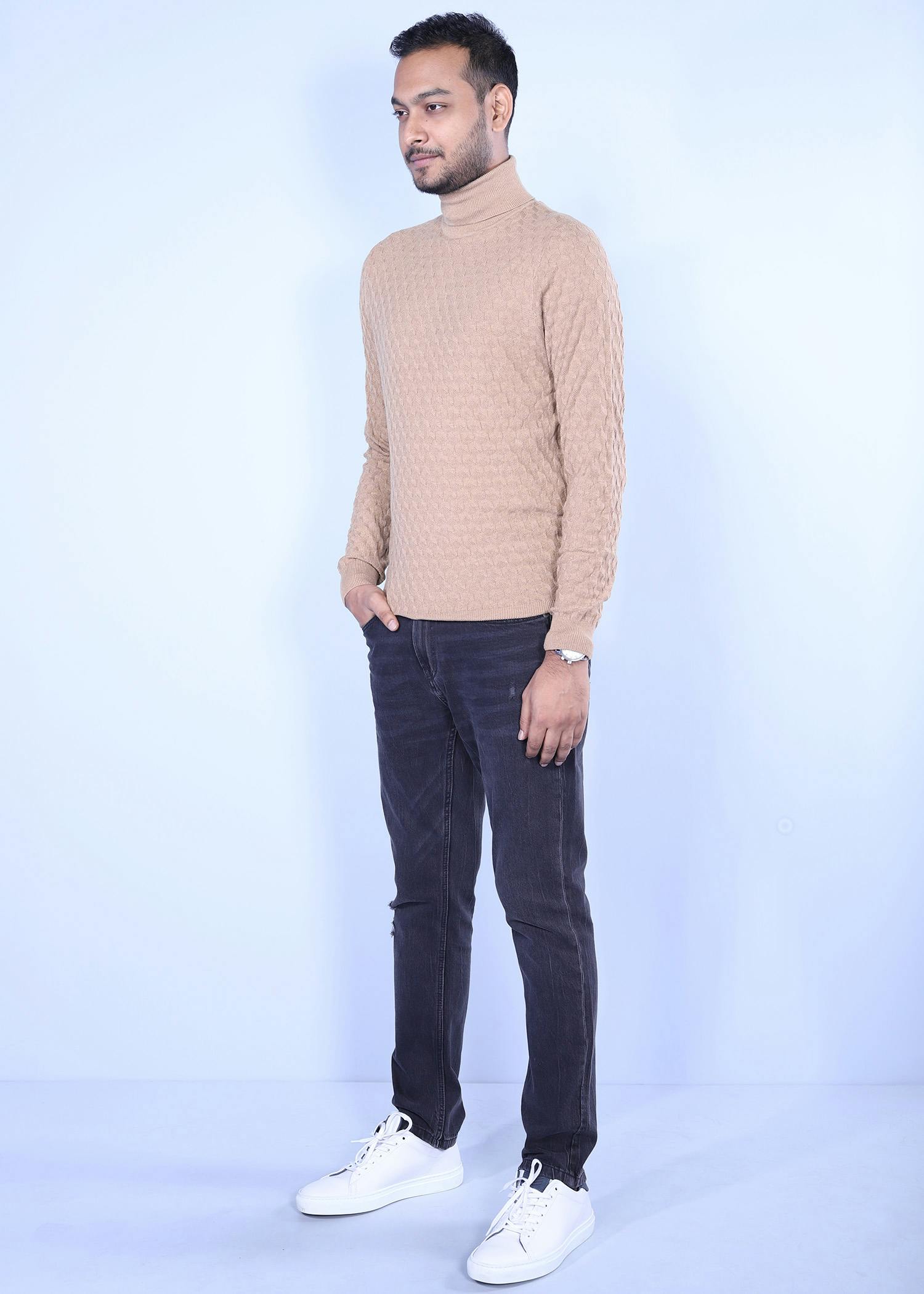 hornero ii sweater camel color side view