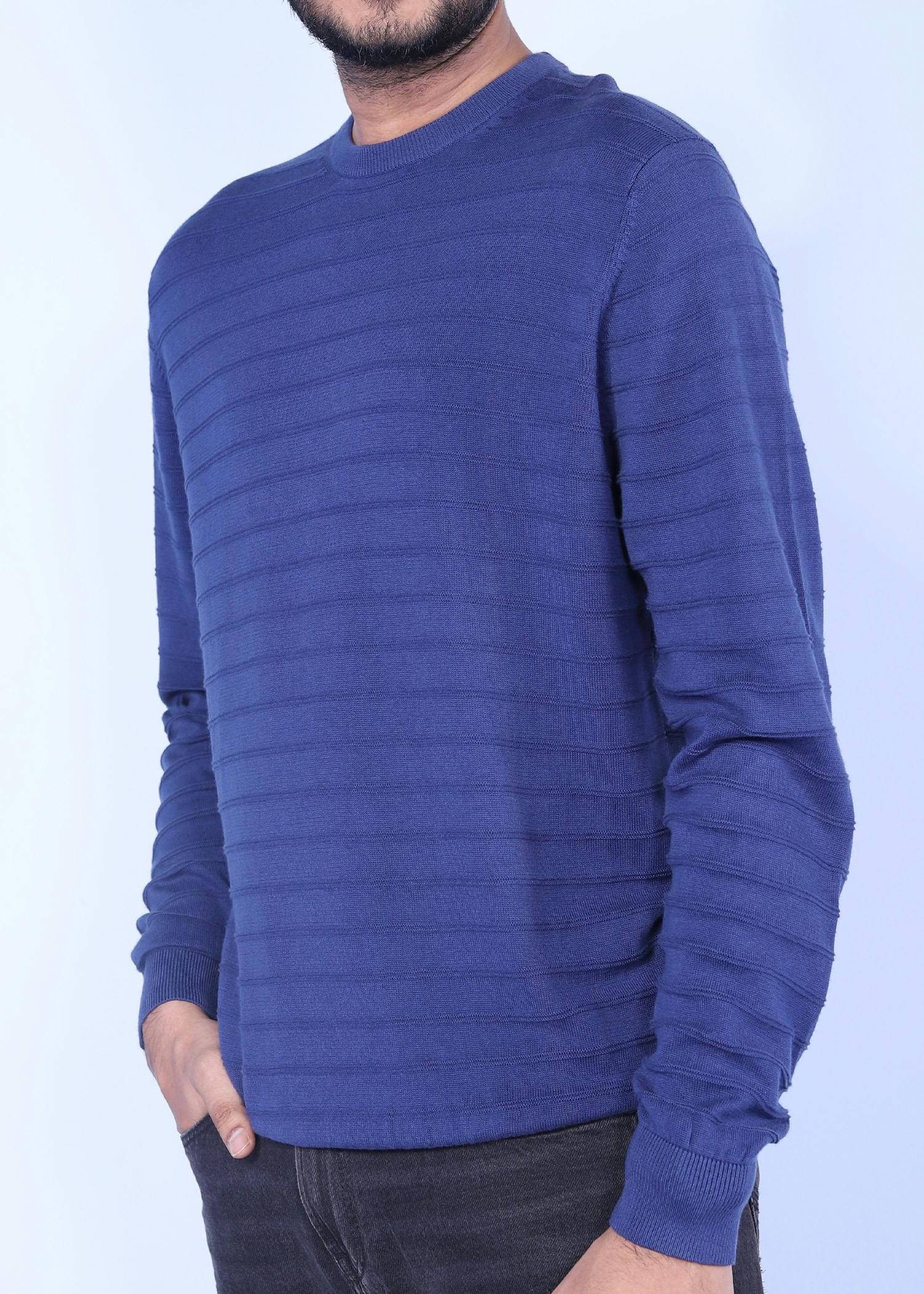 olibird sweater blue color half side view