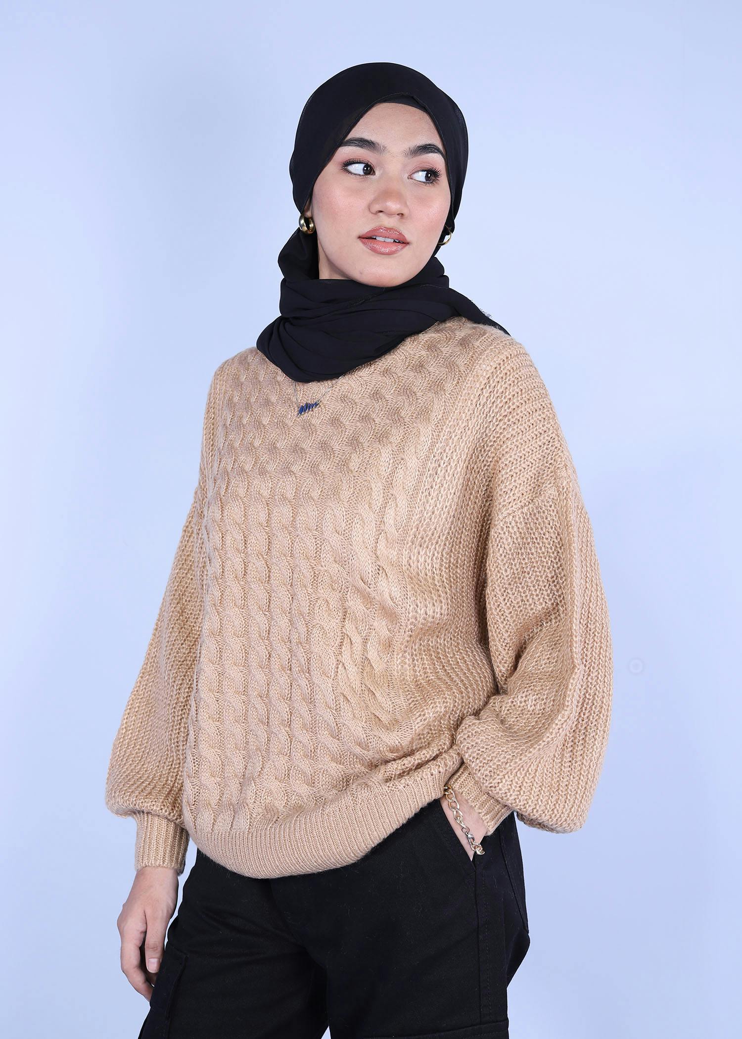 rubra ladies sweater copper color side view